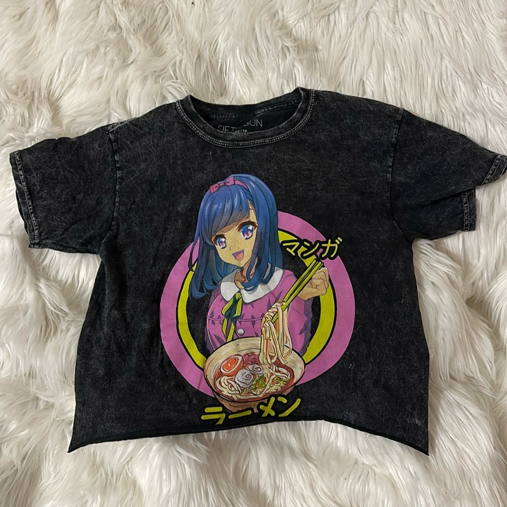 Anime girl ramen crop top